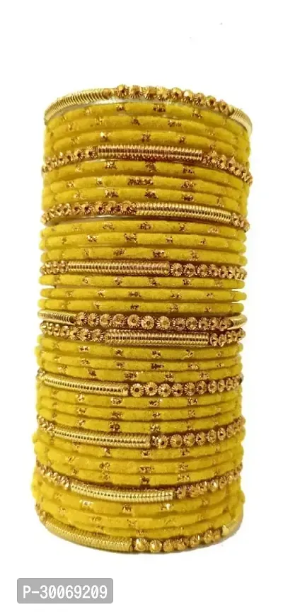 Beautiful Yellow Glass Bangle For Women-thumb0