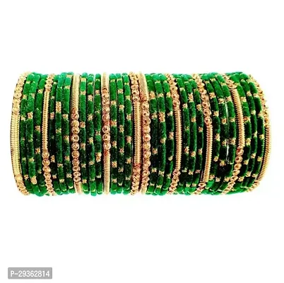 Elegant Green Glass Bangles Set For Women-thumb0