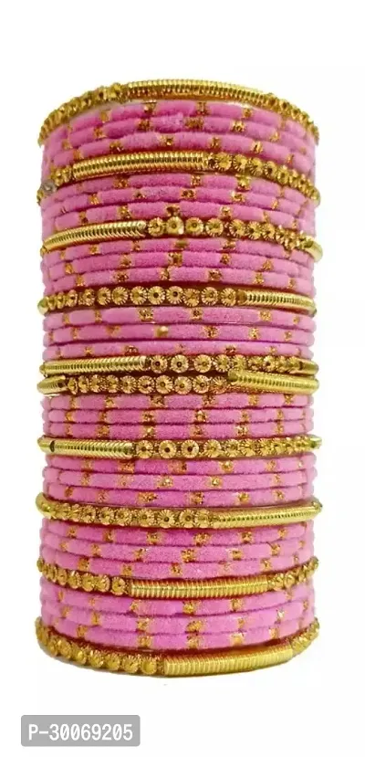 Beautiful Pink Glass Bangle For Women-thumb0