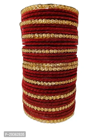 Elegant Brown Glass Bangles Set For Women-thumb0