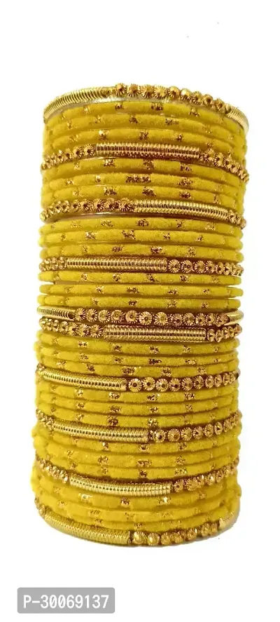 Beautiful Yellow Glass Bangle For Women-thumb0