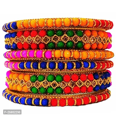 Radiant Elegance: Atul Bangle Store Multi Color  Pack - Bangles  Bracelet Set for Women (Pack of 6)