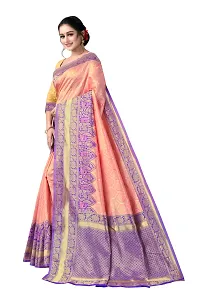 Elegant Litchi Silk Designer Banarasi Women Saree with Blouse Piece-thumb1