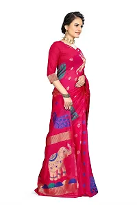 DHRUTI Creation Women's Cotton Designer Jamdani Saree (Gajgamini Pink)-thumb2