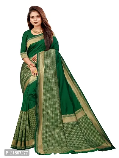 Elegant Litchi Silk Designer Banarasi Women Saree with Blouse Piece