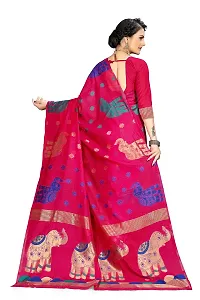 DHRUTI Creation Women's Cotton Designer Jamdani Saree (Gajgamini Pink)-thumb3