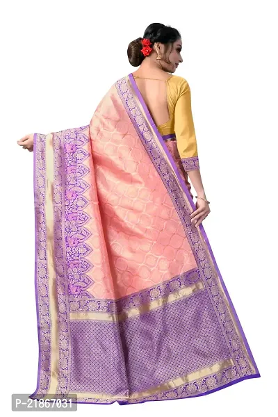 Elegant Litchi Silk Designer Banarasi Women Saree with Blouse Piece-thumb5