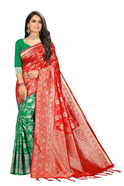 Stylish Fancy Soft Banarasi Silk Sarees With Blouse Piece