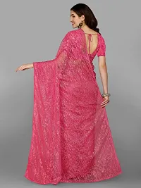 DHRUTI Creation Women's Net Jacquard Designer Saree (Aarya Light Pink)-thumb2