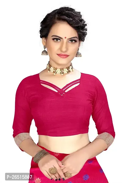 DHRUTI Creation Women's Cotton Designer Jamdani Saree (Gajgamini Pink)-thumb5