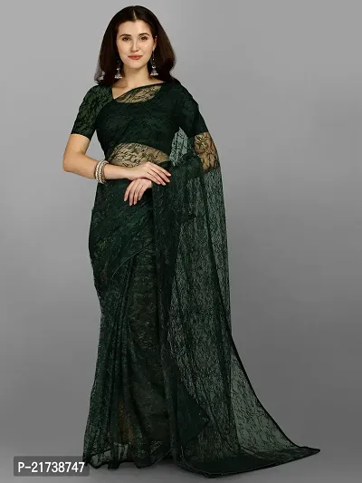 Beautiful Net Jacquard Saree With Blouse Piece-thumb0