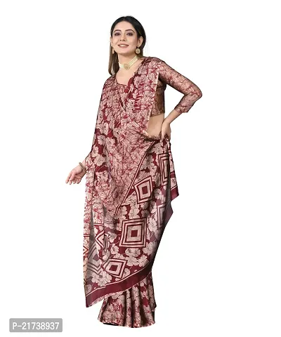 Beautiful Chiffon Printed Saree With Blouse Piece-thumb2
