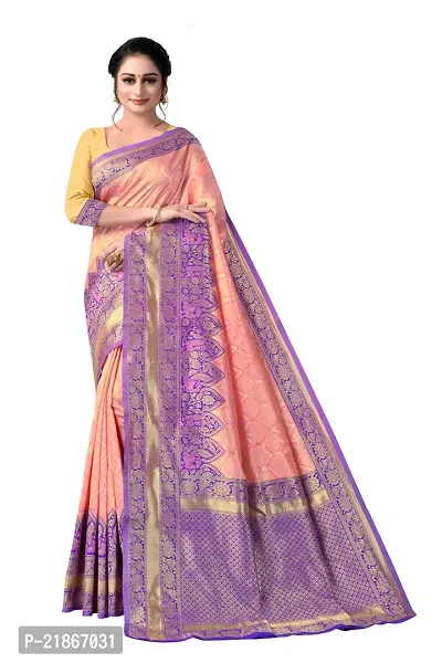 Elegant Litchi Silk Designer Banarasi Women Saree with Blouse Piece