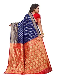 Beautiful Silk Blend Jacquard Saree With Blouse Piece-thumb4