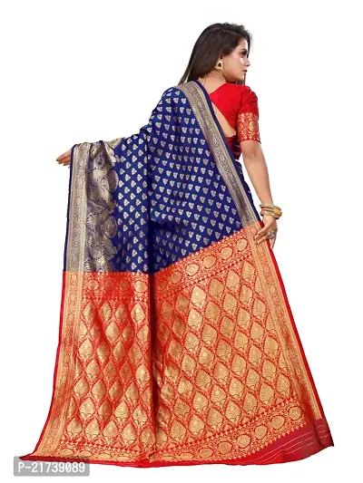 Beautiful Silk Blend Jacquard Saree With Blouse Piece-thumb5