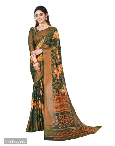 Beautiful Chiffon Zari Saree With Blouse Piece