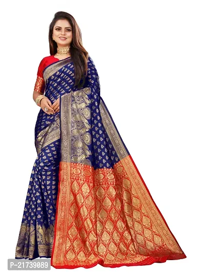 Beautiful Silk Blend Jacquard Saree With Blouse Piece