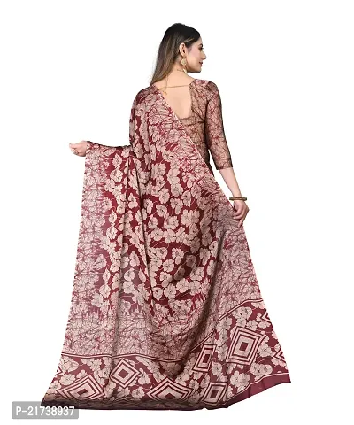 Beautiful Chiffon Printed Saree With Blouse Piece-thumb5