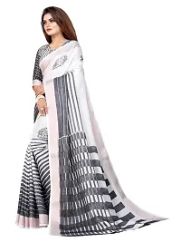 Beautiful Cotton Striped Saree With Blouse Piece-thumb1