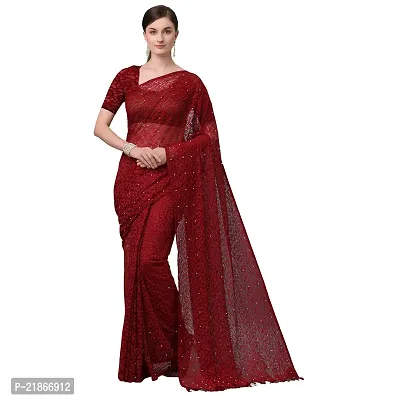 Elegant Net Jacquard Designer Women Saree with Blouse Piece-thumb0