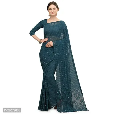 Fancy Net Saree With Blouse Piece For Women-thumb2