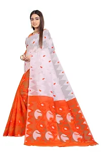 Elegant Cotton Designer Jamdani Women Saree with Blouse Piece-thumb1