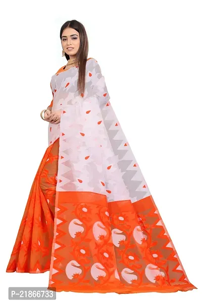 Elegant Cotton Designer Jamdani Women Saree with Blouse Piece-thumb2
