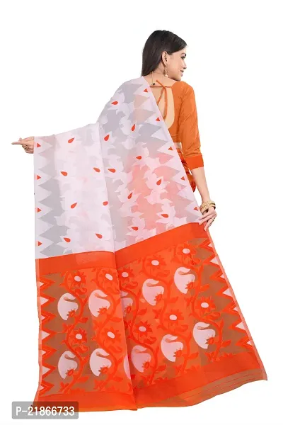 Elegant Cotton Designer Jamdani Women Saree with Blouse Piece-thumb4