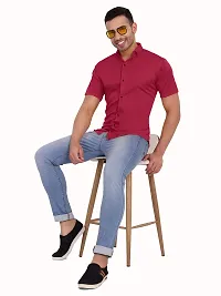 Classic Lycra Short Sleeves Casual shirt For Men-thumb1