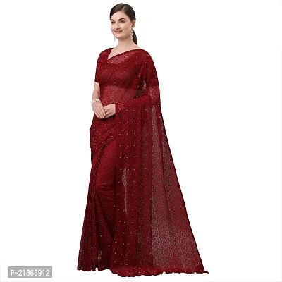 Elegant Net Jacquard Designer Women Saree with Blouse Piece-thumb2