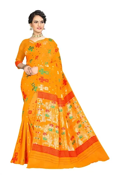 Best Selling Cotton Saree with Blouse piece