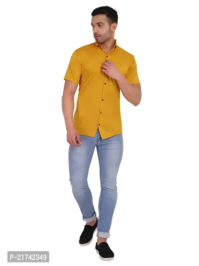 Classic Lycra Short Sleeves Casual shirt For Men-thumb0