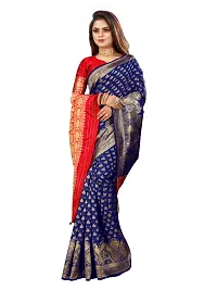 Beautiful Silk Blend Jacquard Saree With Blouse Piece-thumb2