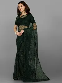 Beautiful Net Jacquard Saree With Blouse Piece-thumb1