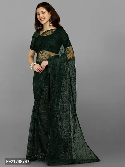 Beautiful Net Jacquard Saree With Blouse Piece-thumb2