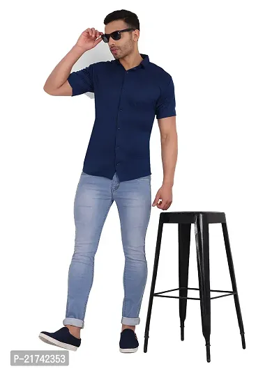 Classic Lycra Short Sleeves Casual shirt For Men-thumb2