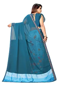 Beautiful Georgette Printed Saree With Blouse Piece-thumb3