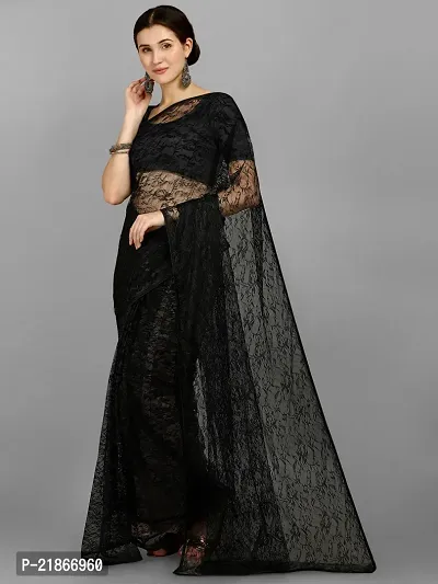 Elegant Net Jacquard Designer Women Saree with Blouse Piece-thumb2