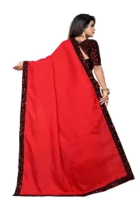 Beautiful Silk Blend Sequinned Saree With Blouse Piece-thumb4