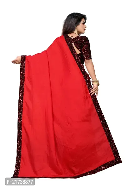 Beautiful Silk Blend Sequinned Saree With Blouse Piece-thumb5