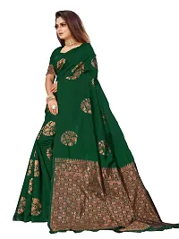 Elegant Litchi Silk Designer Banarasi Women Saree with Blouse Piece-thumb1