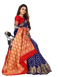 Beautiful Silk Blend Jacquard Saree With Blouse Piece-thumb3