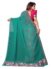 Beautiful Georgette Printed Saree With Blouse Piece-thumb3