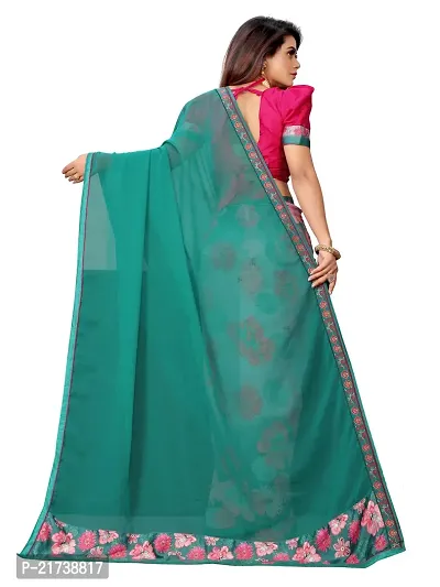 Beautiful Georgette Printed Saree With Blouse Piece-thumb4