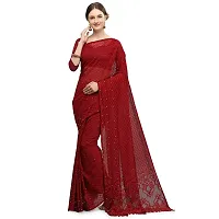 Fancy Net Saree With Blouse Piece For Women-thumb1