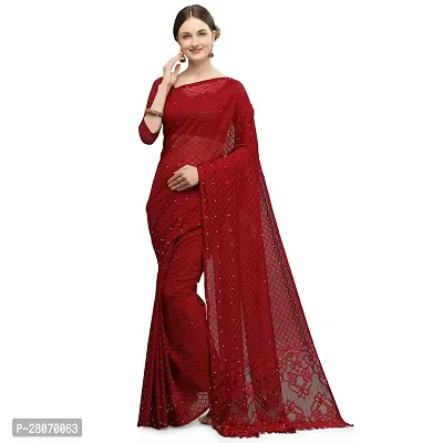 Fancy Net Saree With Blouse Piece For Women-thumb2