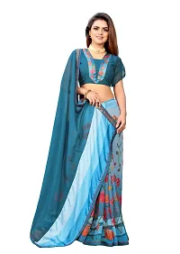 Beautiful Georgette Printed Saree With Blouse Piece-thumb2
