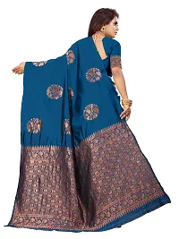 Elegant Litchi Silk Designer Banarasi Women Saree with Blouse Piece-thumb4