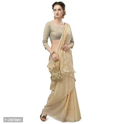 Fancy Net Saree With Blouse Piece For Women-thumb0