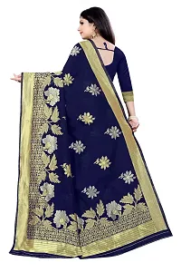 Beautiful Silk Blend Jacquard Saree With Blouse Piece-thumb3